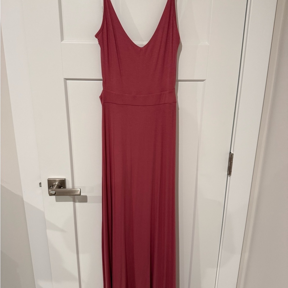 Dusty Rose Boho Maxi Dress with cutouts